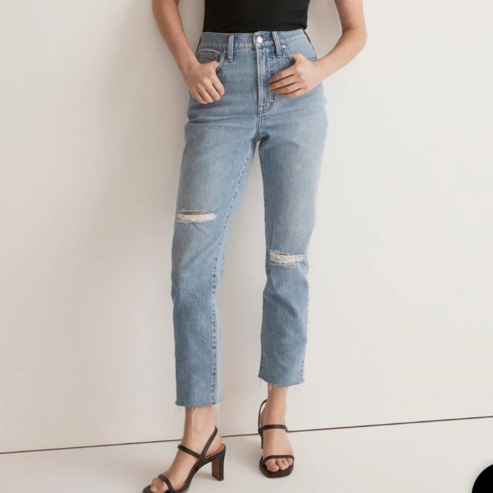 Madewell The Perfect Vintage Jean Distressed Raw Stretch Size 24